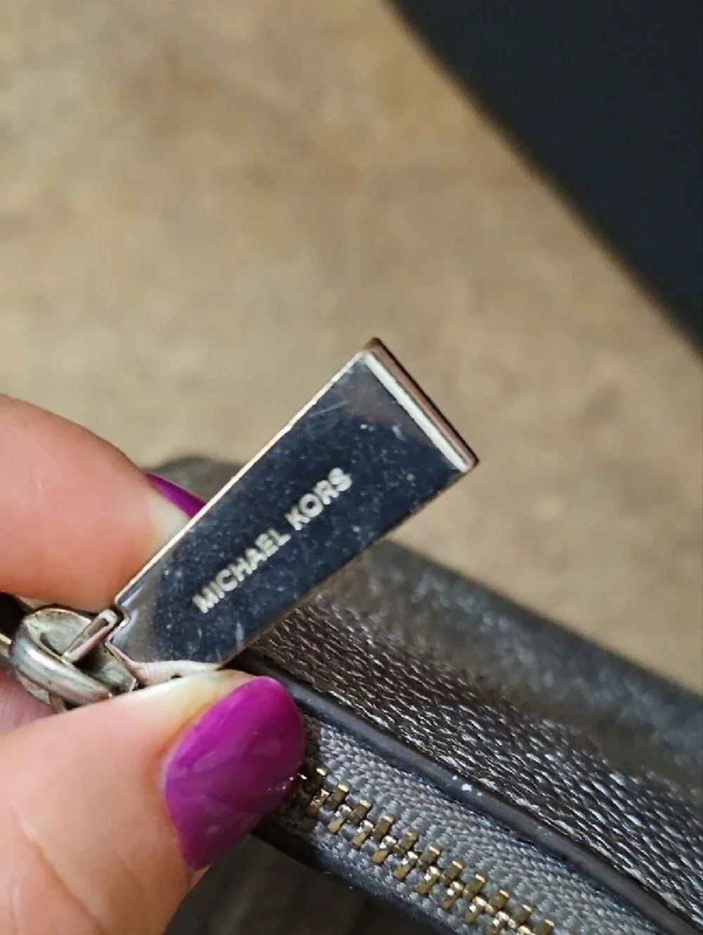 Michael Kors Metallic Pebbled Wristlet - Silver Pewter